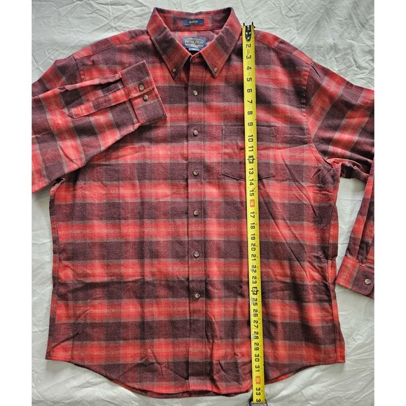 Two Pendleton Mason Plaid Long Sleeve Flannel Button-Up Shirts XXL Cotton - Picture 12 of 13